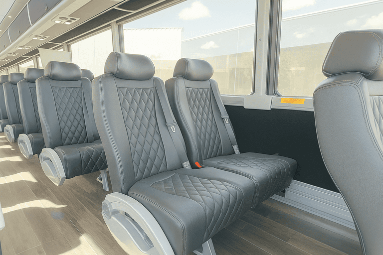 interior of Greeley Coach Bus Service charter bus