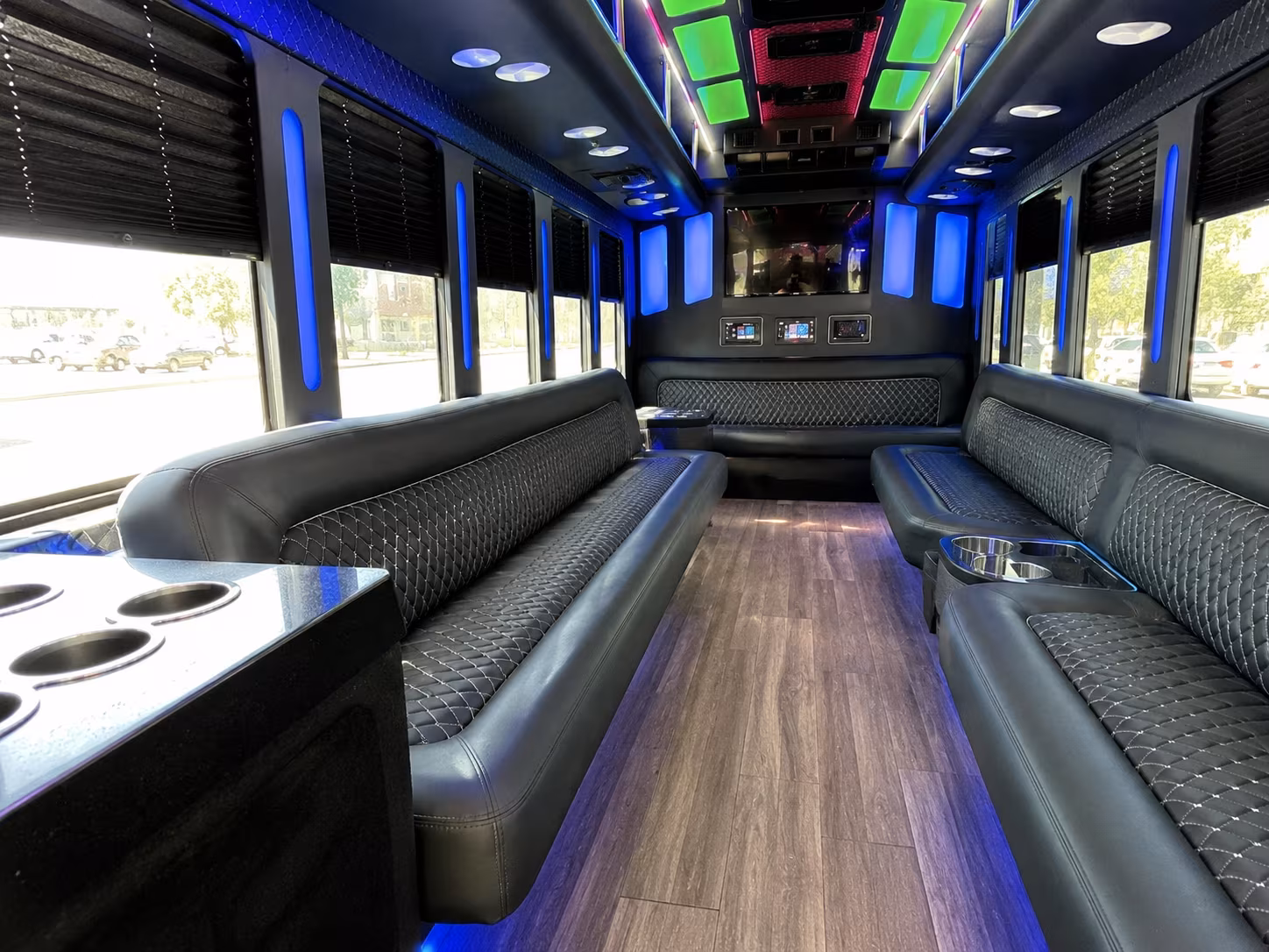 greeley 15 passenger party bus inside