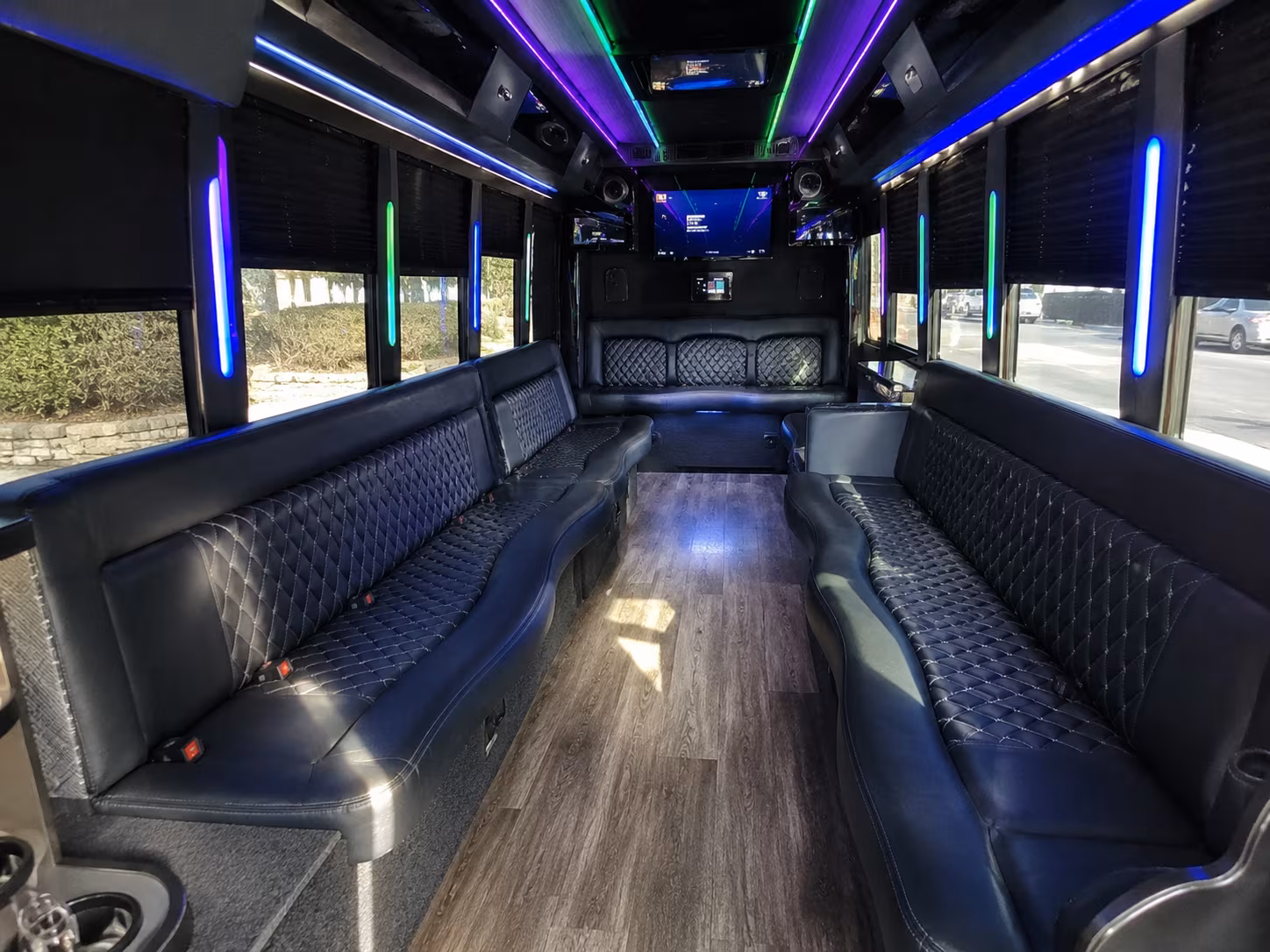 greeley 15 passenger party bus interior