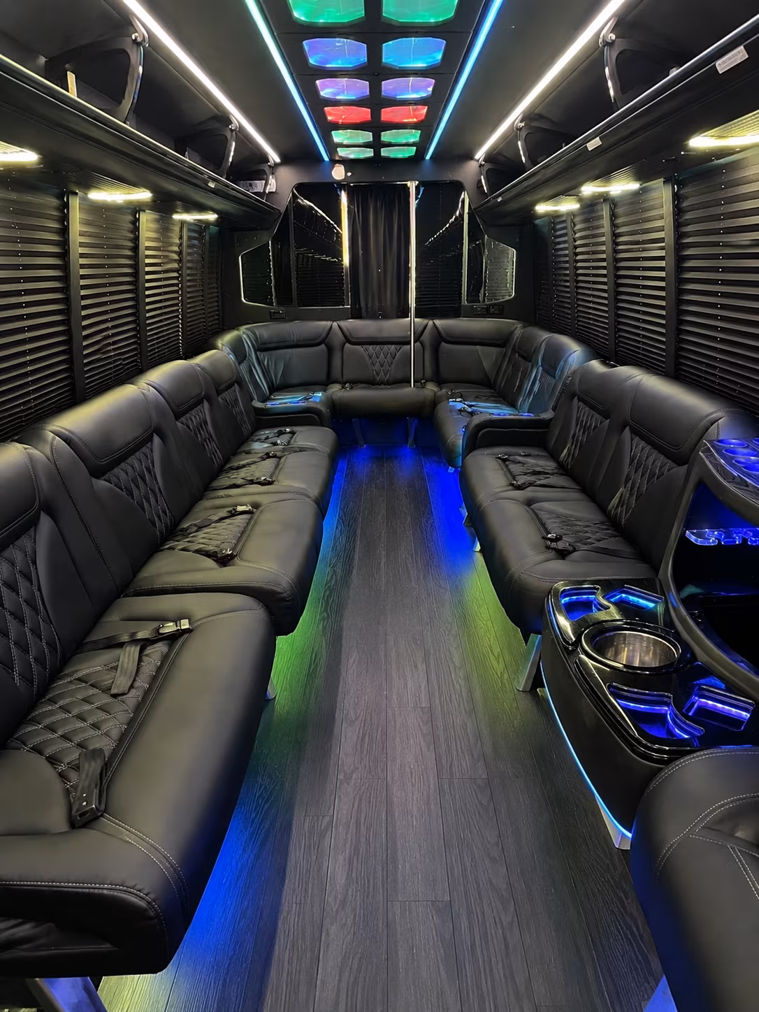 greeley 20 passenger party bus interior
