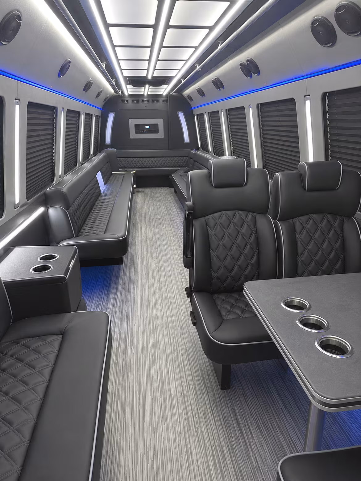 greeley 25 passenger party bus inside