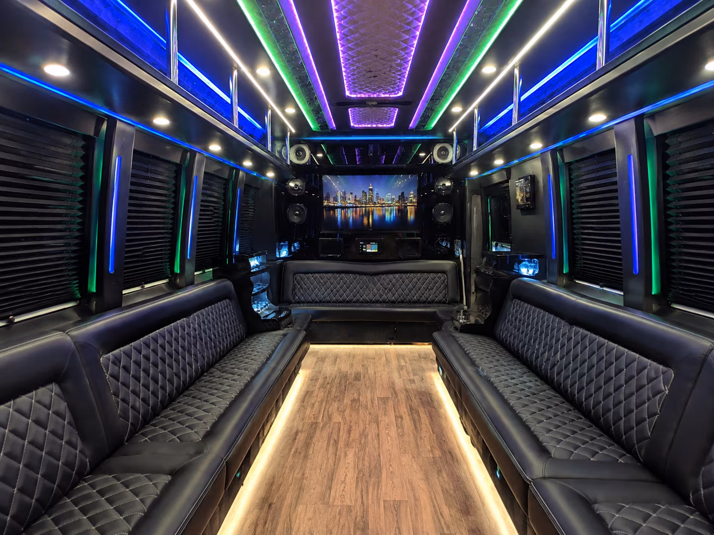 greeley 25 passenger party bus interior
