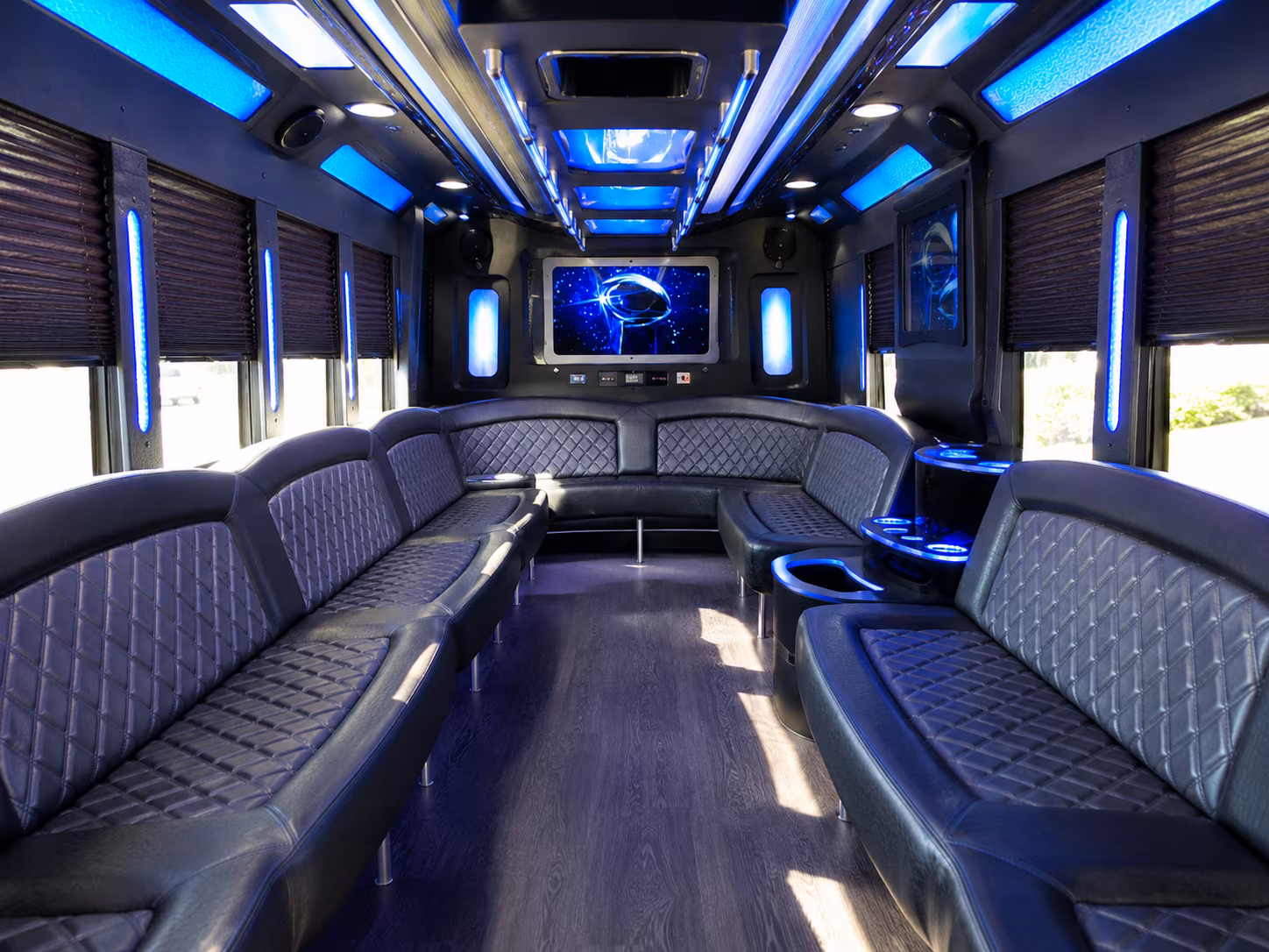 greeley 28 passenger party bus inside
