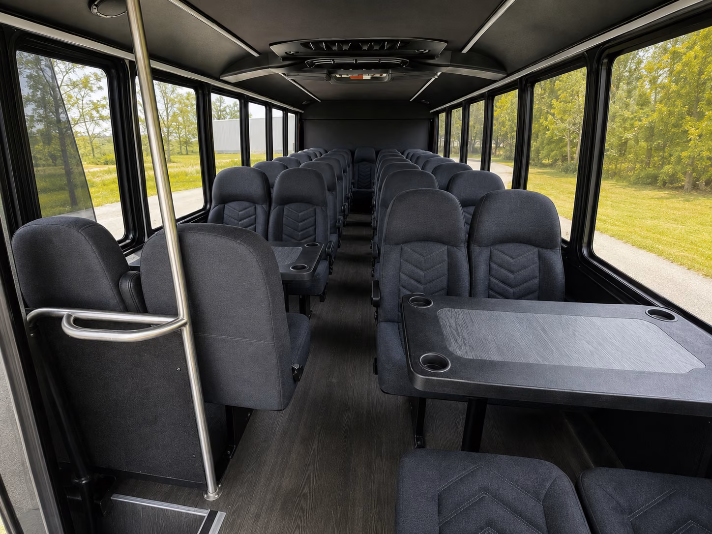 morning of bridal party transportation buses in greeley